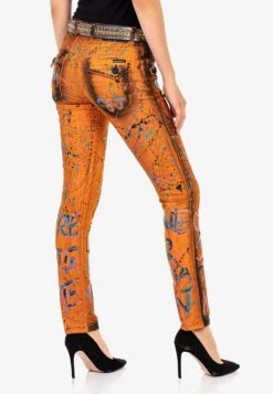 Cipo & Baxx Straight Regular Jeans Dames Oranje -Dameskleding Verkoop Winkel 03bc9daf86e25646081b4f19ab998ae0