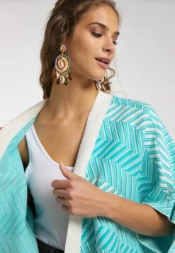 IZIA Ponchos & Kimonos Cape Dames Aqua -Dameskleding Verkoop Winkel 05f163e25e04ff047f8df275ae623293