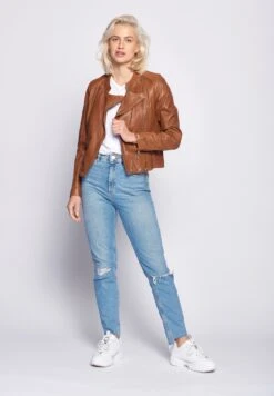 Maze Leren Jassen Tussenjas Chrystal Dames Cognac -Dameskleding Verkoop Winkel 06604642da3be8cf82112715db71f9f9