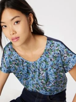 MORE&MORE T-shirts Shirt Dames Navy / Lichtblauw -Dameskleding Verkoop Winkel 0a8fbe71fad30b75639426627485c78b