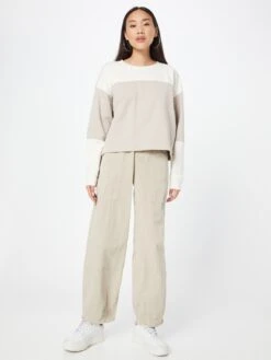 TOM TAILOR Denim Sweatshirts Sweatshirt Dames Crème / Donkerbeige -Dameskleding Verkoop Winkel 0b8f54c65038510631ae079a95eaac78