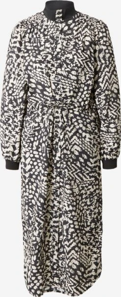 FREEQUENT Blousejurken Blousejurk TIDINA Dames Zwart / Wit