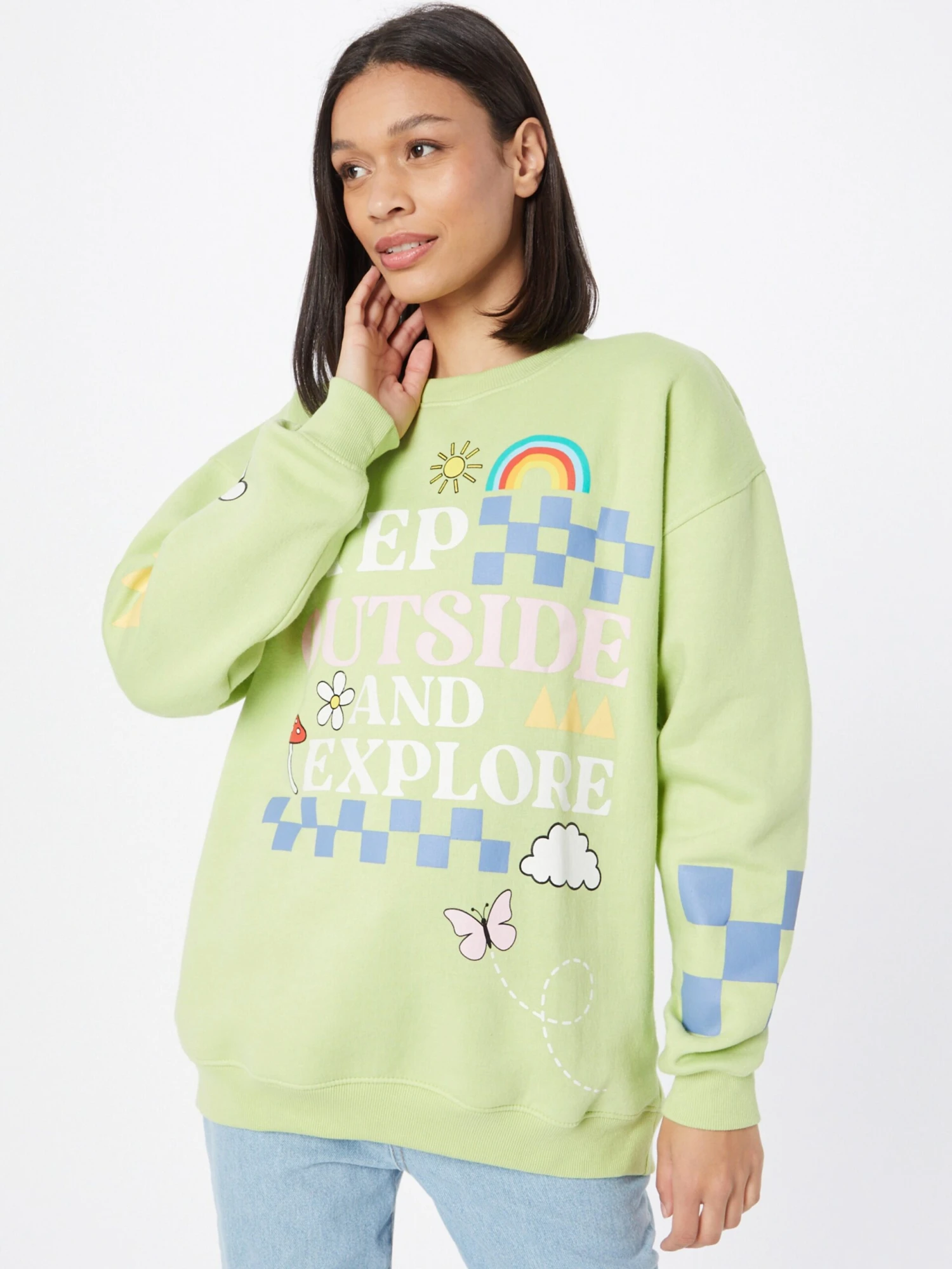 Daisy Street Sweatshirts Sweatshirt Dames Limoen 5 Daisy Street Sweatshirts Sweatshirt Dames Limoen - Afbeelding 3