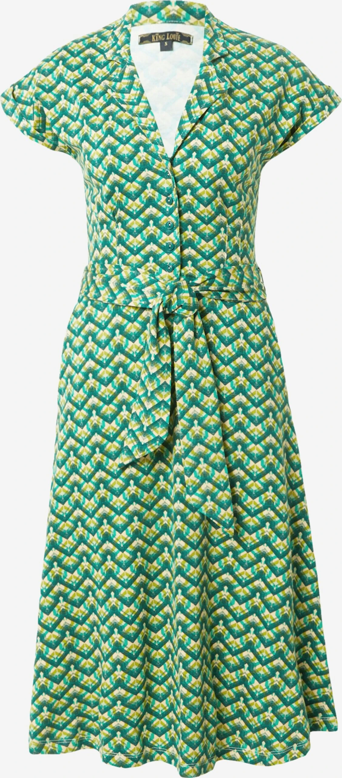 King Louie Mini Jurken Jurk Darcy Dames Olijfgroen / Petrol / Smaragd 3 King Louie Mini Jurken Jurk Darcy Dames Olijfgroen / Petrol / Smaragd