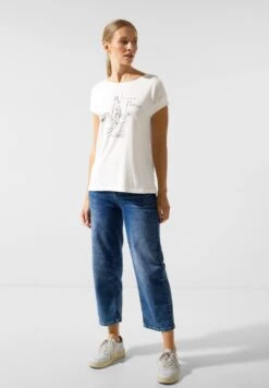 STREET ONE T-shirts Shirt Dames Offwhite -Dameskleding Verkoop Winkel 14c082350b3a9b31478e817793038423