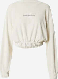 Calvin Klein Jeans Sweatshirts Sweatshirt Dames Ecru