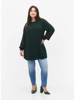 Zizzi Longsleeves Shirt XFIKKA Dames Donkergroen -Dameskleding Verkoop Winkel 17746003fa5f1e2b99661f0b5451985b