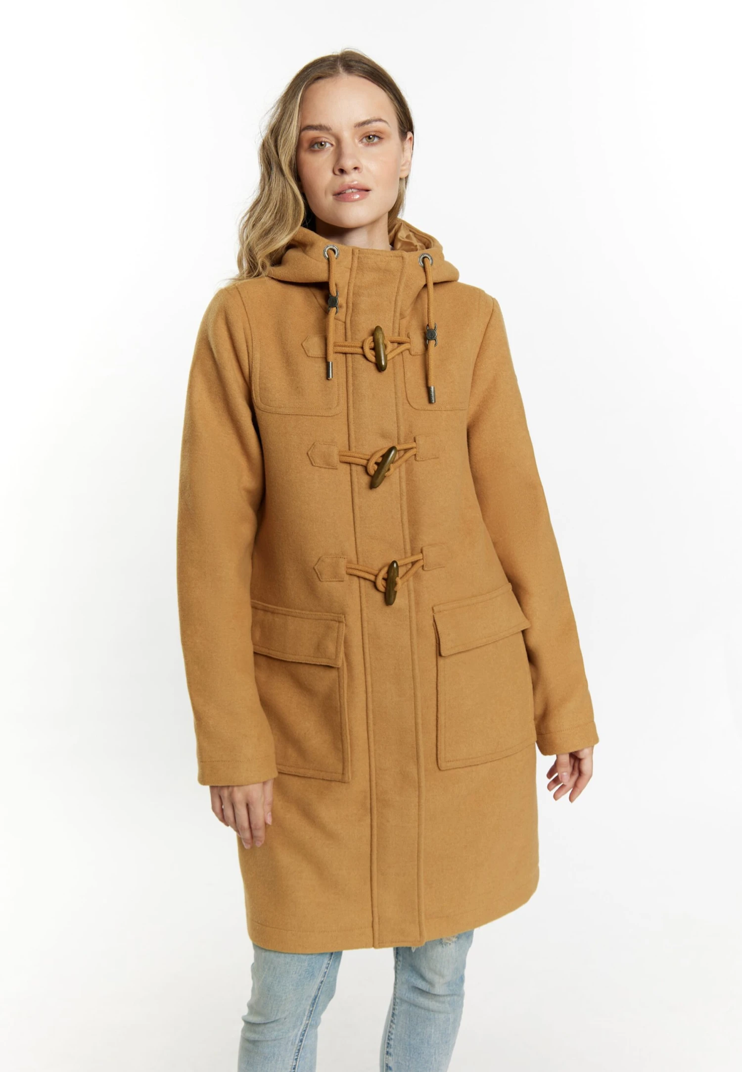 DreiMaster Vintage Duffelcoats Tussenmantel Dames Bruin 4 DreiMaster Vintage Duffelcoats Tussenmantel Dames Bruin - Afbeelding 2