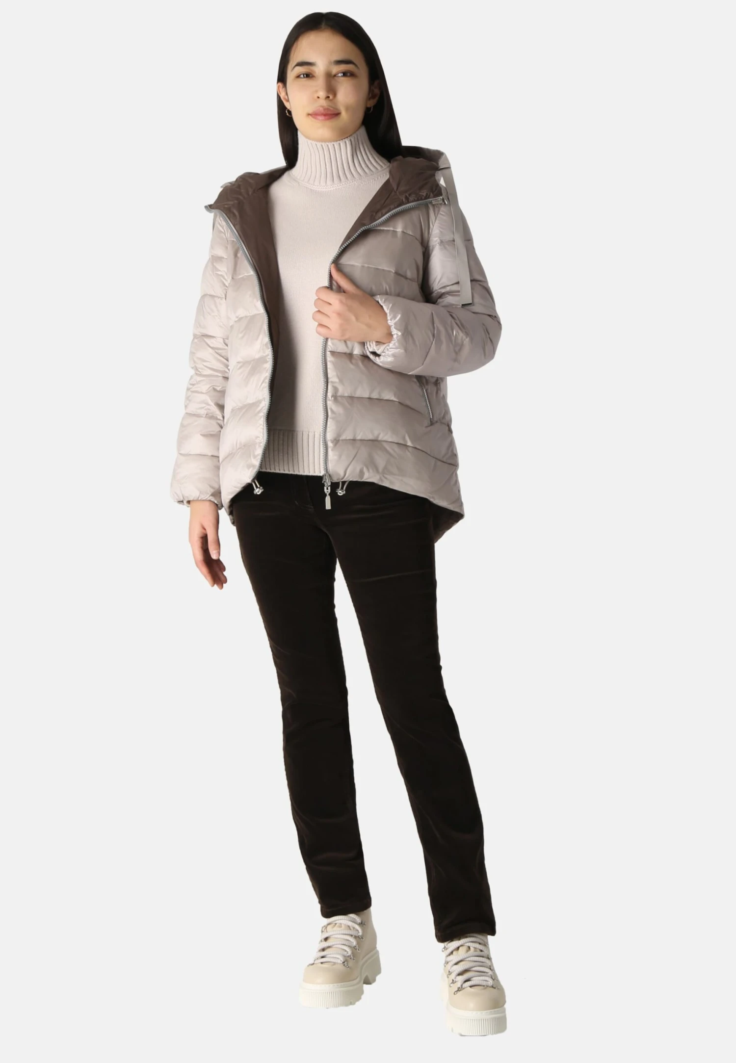 Winterjassen Winterjas Dames Grijs 6 Winterjassen Winterjas Dames Grijs - Afbeelding 4