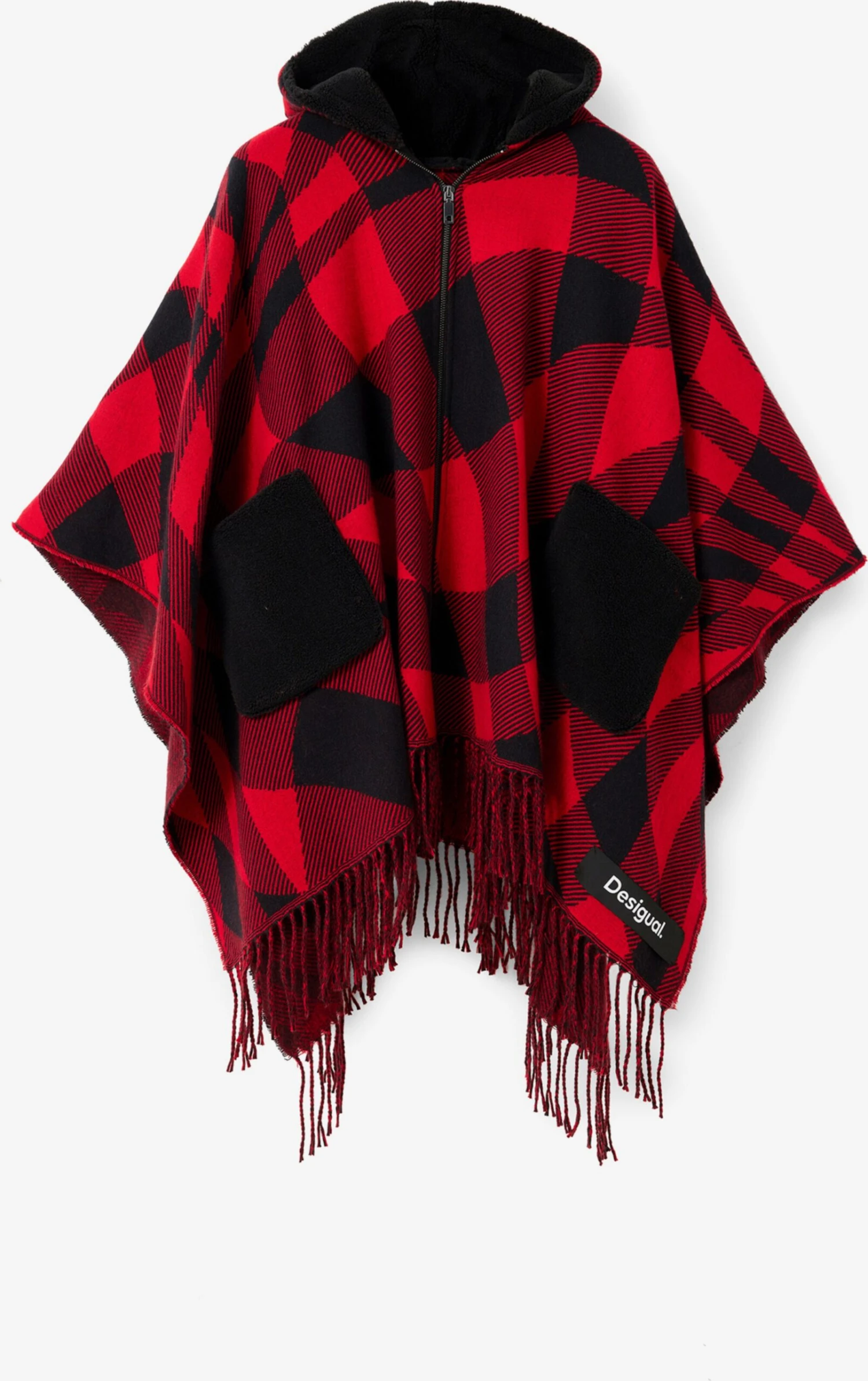 Desigual Ponchos & Kimonos Cape Dames Rood 3 Desigual Ponchos & Kimonos Cape Dames Rood