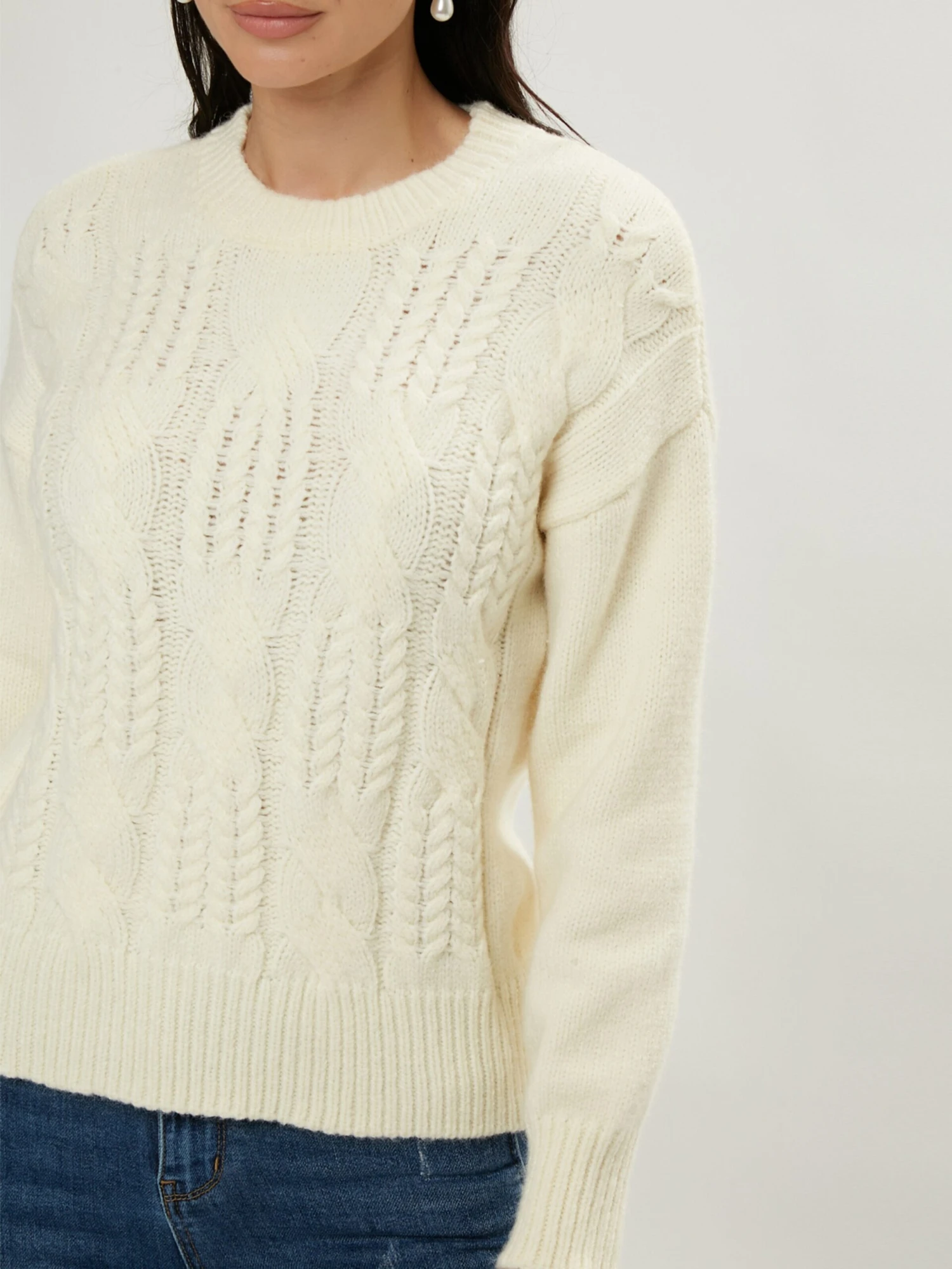 Basic Truien Trui Dames Crème 7 Basic Truien Trui Dames Crème - Afbeelding 5