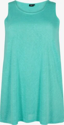 Zizzi Mouwloze Shirts Top MAMIA Dames Blauw