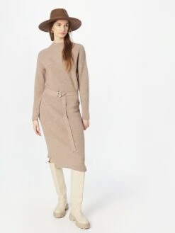 Comma Gebreide Jurken Gebreide Jurk Dames Lichtbruin -Dameskleding Verkoop Winkel 26dc05a7aee98d9019044cb397db7557