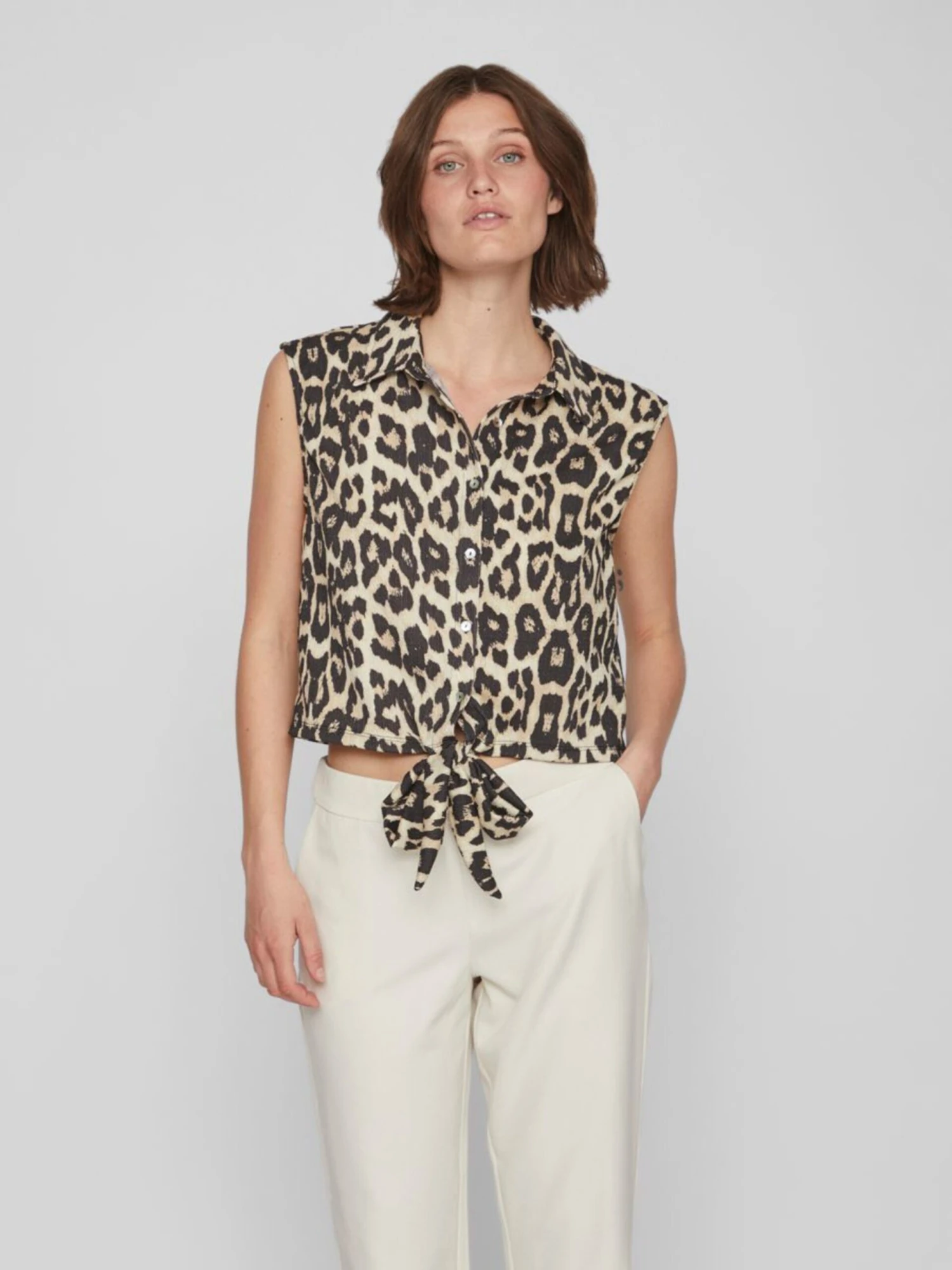 Vila Blouse Tops Blouse Dames Beige / Zwart 5 Vila Blouse Tops Blouse Dames Beige / Zwart - Afbeelding 3