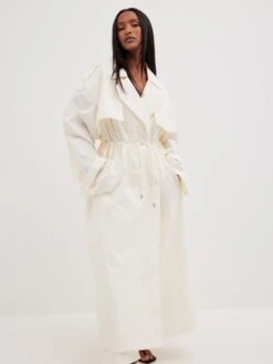 NA-KD Trenchcoats Zomerjas Dames Wit