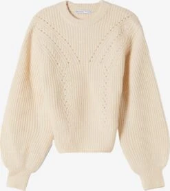 BERSHKA Fijngebreide Truien Trui Dames Ecru