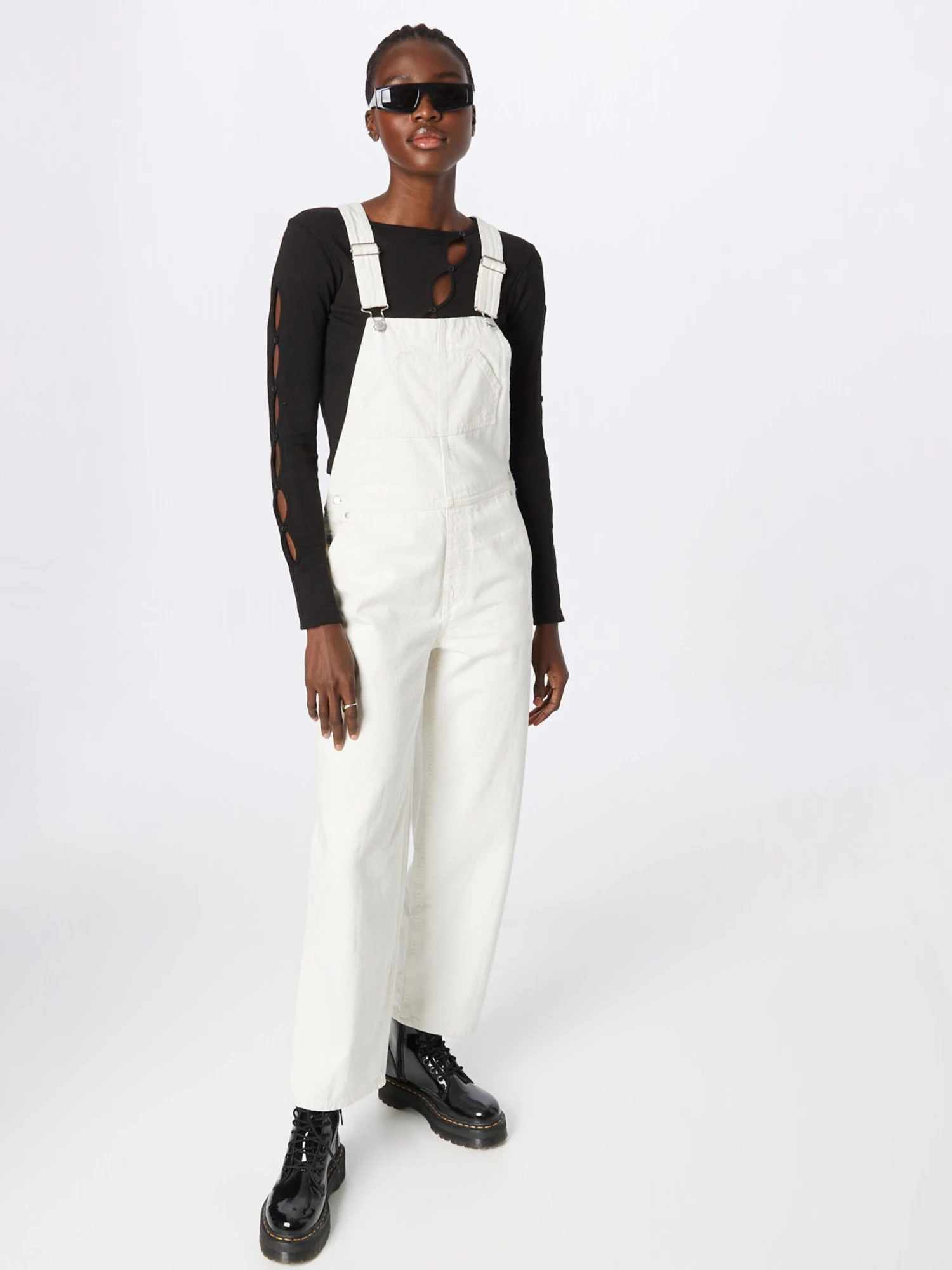 WEEKDAY Tuinbroeken Regular Tuinbroek Jeans Dames Wit 7 WEEKDAY Tuinbroeken Regular Tuinbroek Jeans Dames Wit - Afbeelding 5