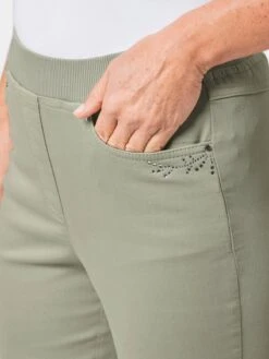 GOLDNER Denim Shorts Regular Jeans Louisa Dames Olijfgroen -Dameskleding Verkoop Winkel 337d9acc31e59c3786ffe54445d0ccb0