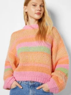 BERSHKA Fijngebreide Truien Trui Dames Pink -Dameskleding Verkoop Winkel 359b5519367bed79b50cf704167d54fe