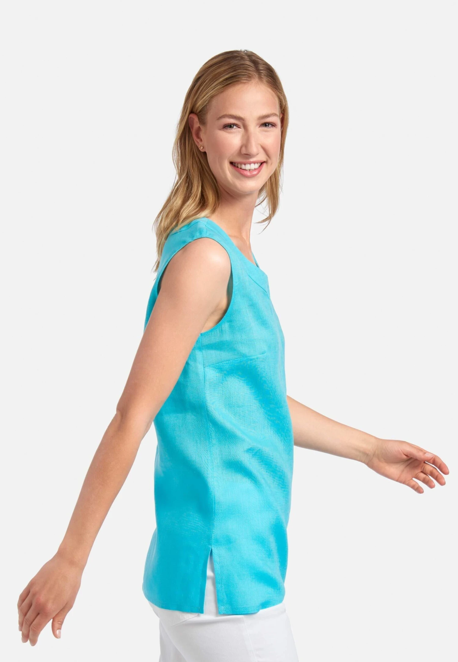 Mouwloze Shirts Top Dames Blauw 7 Mouwloze Shirts Top Dames Blauw - Afbeelding 5