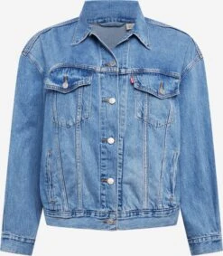 Levi's® Plus Spijkerjasjes Tussenjas PL 90S TRUCKER MED INDIGO - WORN IN Dames Blauw