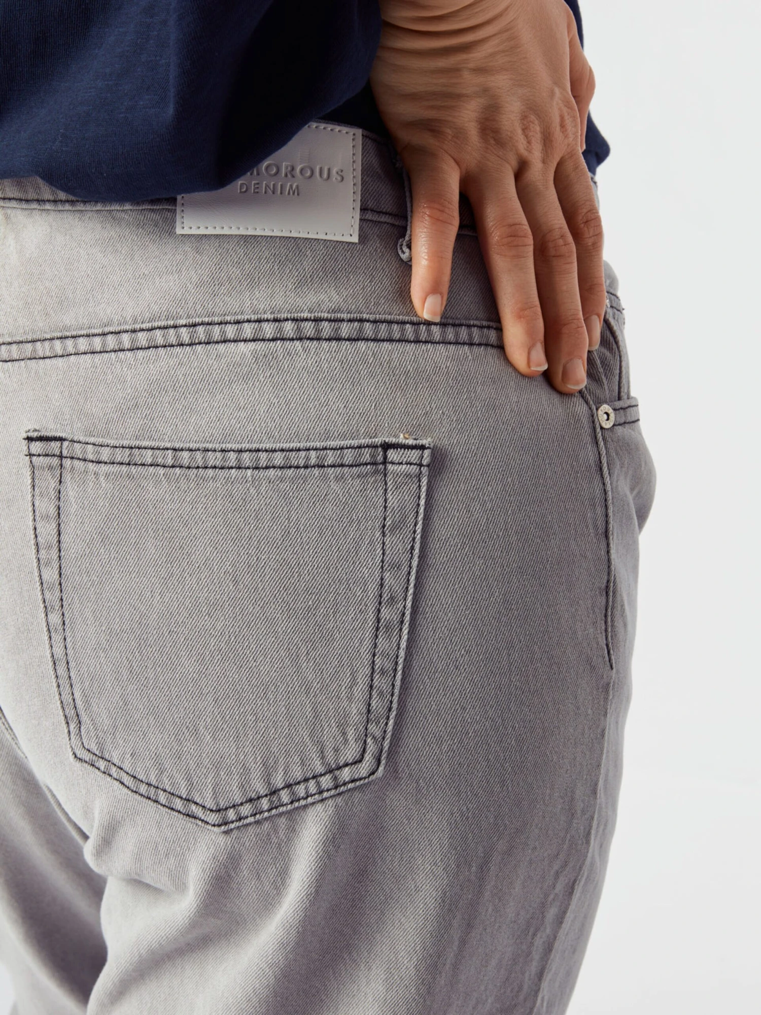 Mom Jeans Tapered Jeans Dames Grijs 4 Mom Jeans Tapered Jeans Dames Grijs - Afbeelding 2