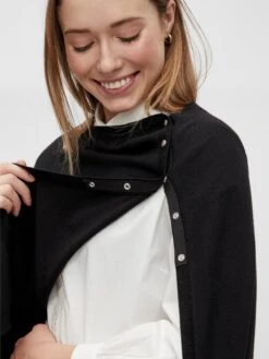Mamalicious Ponchos & Kimonos Cape Penny Dames Zwart -Dameskleding Verkoop Winkel 49e32b62ac730a34d35b110a97c951c7