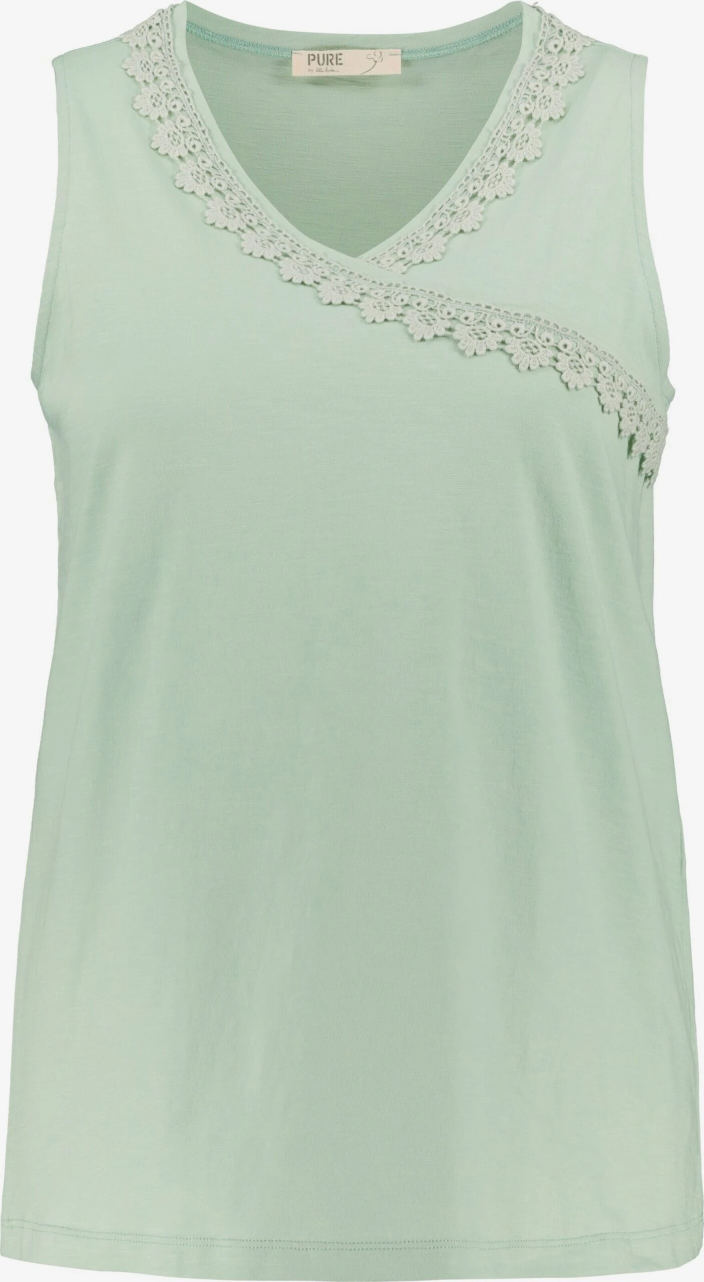 Ulla Popken Kanten Tops Top 795419 Dames Pastelgroen 3 Ulla Popken Kanten Tops Top 795419 Dames Pastelgroen