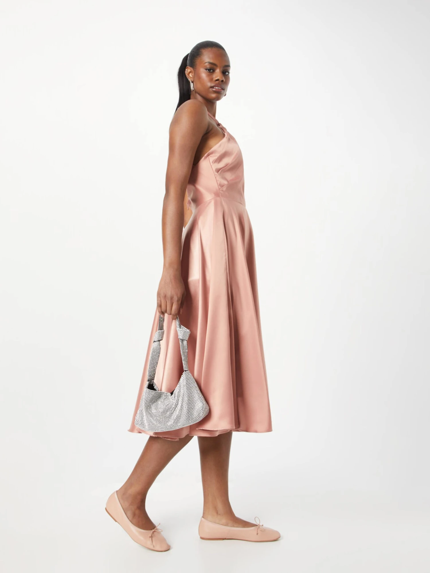 Midi Jurken Jurk Dames Poederroze 7 Midi Jurken Jurk Dames Poederroze - Afbeelding 5