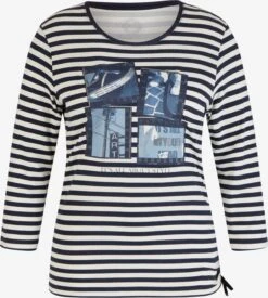 Shirts Met 3/4 Mouw Shirt Dames Opaal / Duifblauw / Donkerblauw / Wit