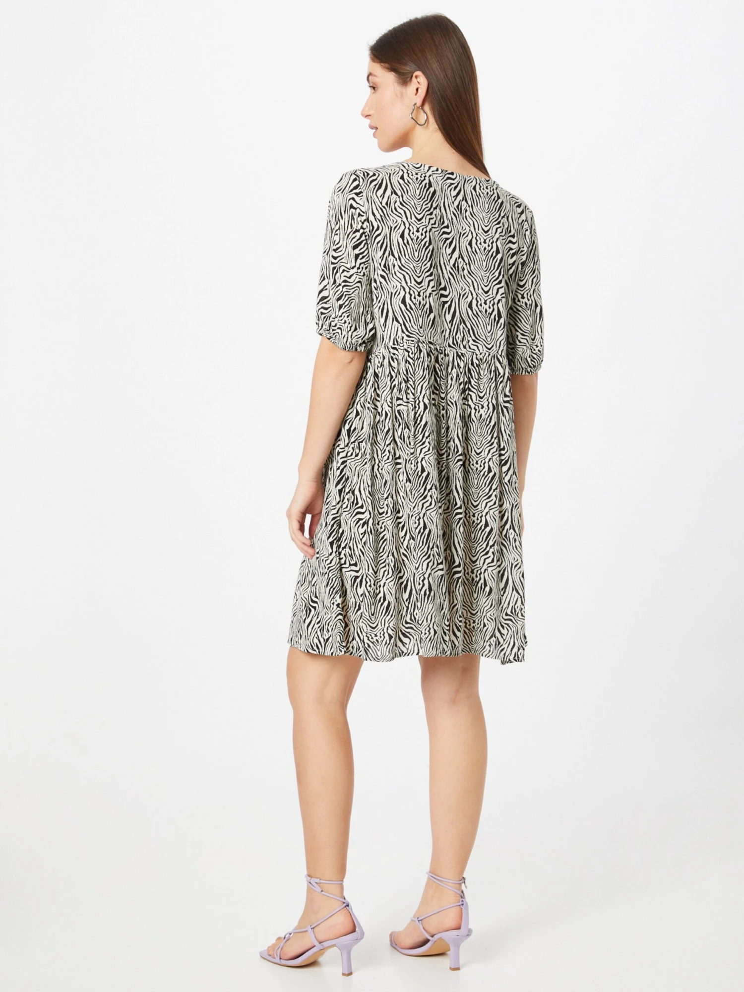 ICHI Mini Jurken Jurk Dames Zwart / Wit 5 ICHI Mini Jurken Jurk Dames Zwart / Wit - Afbeelding 3