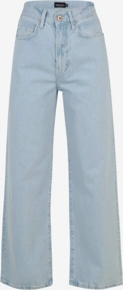 Pieces Petite Wide Leg Wide Leg Jeans Flikka Dames Lichtblauw