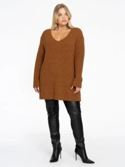 Oversized Truien Oversized Trui Dames Bruin -Dameskleding Verkoop Winkel 5e79de6dac8b67b2afb4248fac618470