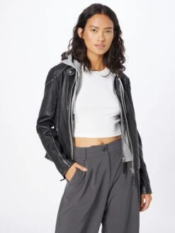 GIPSY Leren Jassen Tussenjas Finja Dames Zwart -Dameskleding Verkoop Winkel 607d298a947d99951b867f6db59873ca