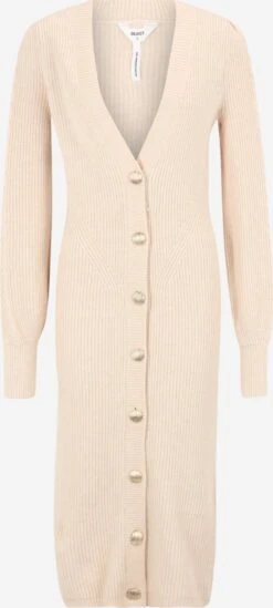 Lange Vesten Gebreide Mantel DEA Dames Crème