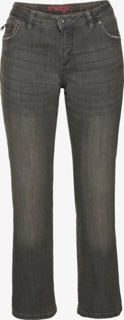 Sheego Jeans Bootcut Jeans Dames Grijs