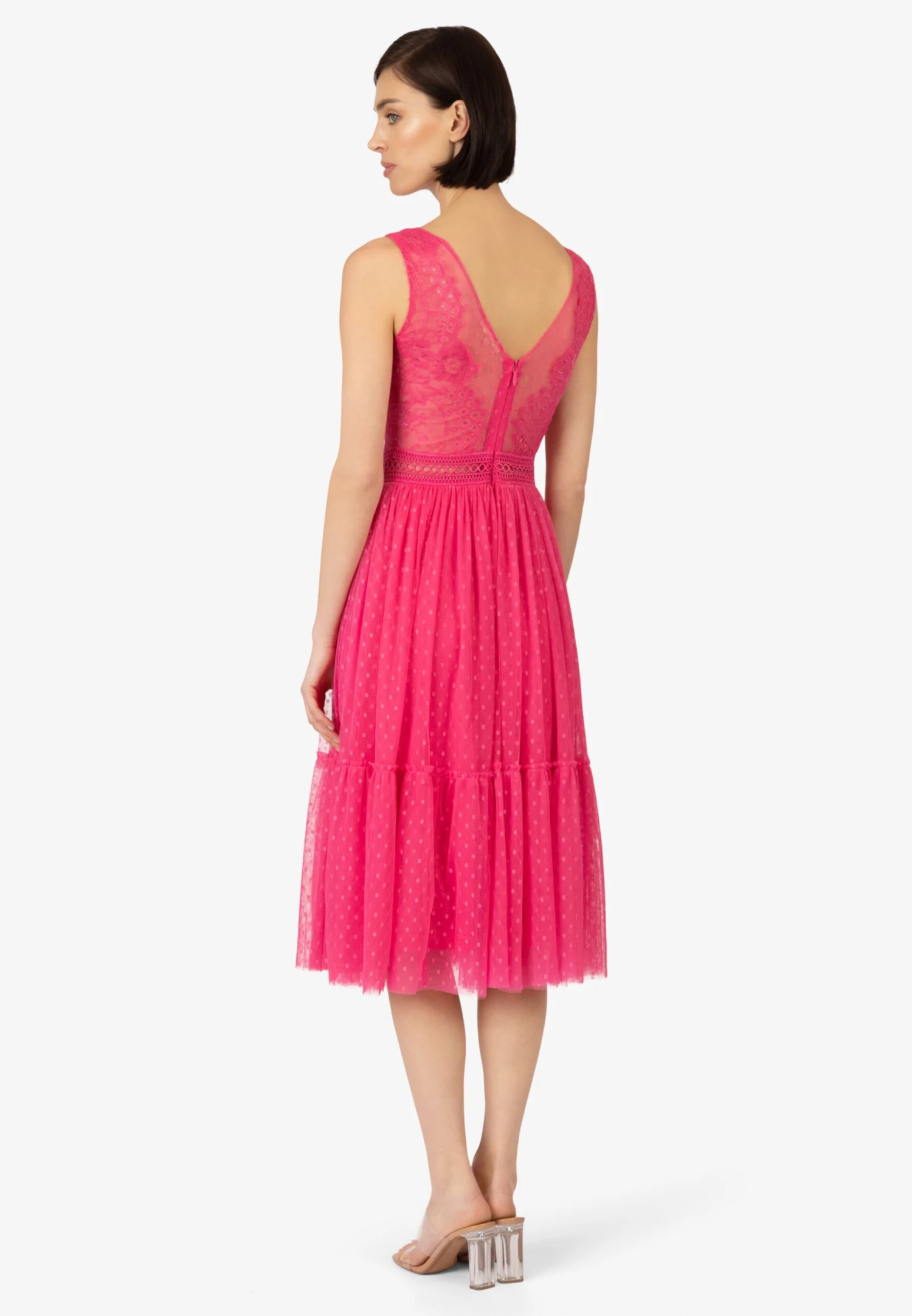 Cocktailjurken Cocktailjurk Dames Fuchsia 5 Cocktailjurken Cocktailjurk Dames Fuchsia - Afbeelding 3