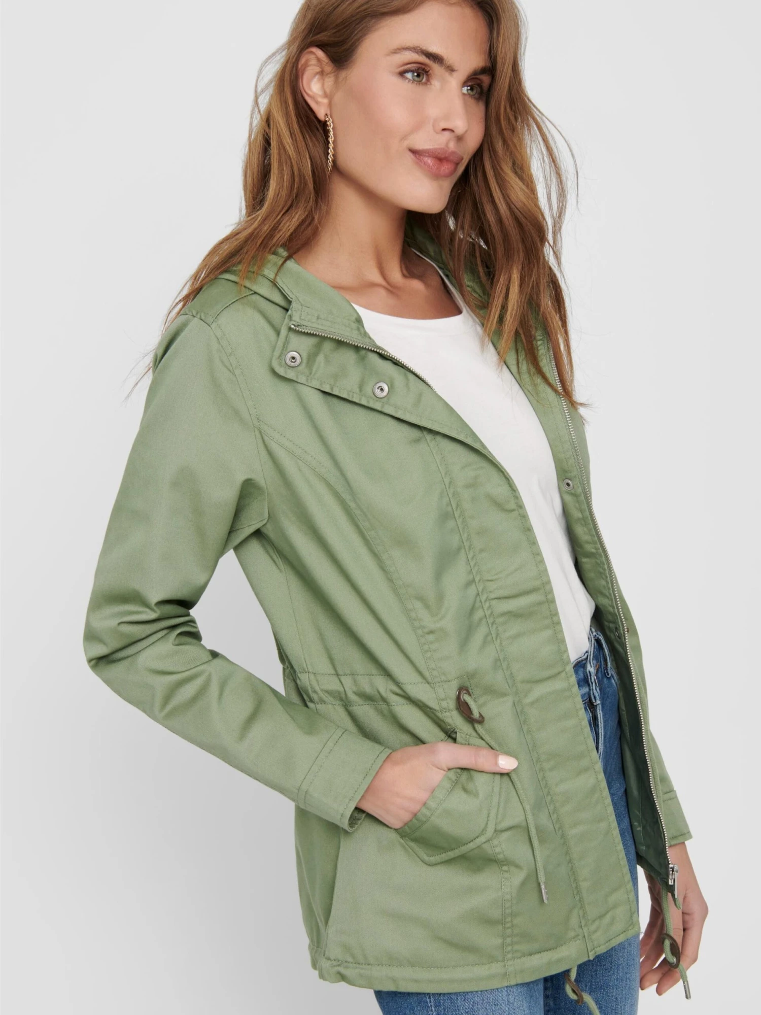 ONLY Parkas Tussenparka Lorca Dames Olijfgroen 9 ONLY Parkas Tussenparka Lorca Dames Olijfgroen - Afbeelding 7