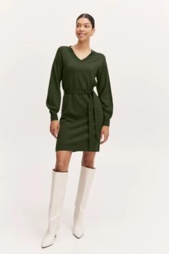 B.young Gebreide Jurken Gebreide Jurk NONINA Dames Donkergroen -Dameskleding Verkoop Winkel 6b3a05917da4b54fb9d4b7d8729615b2