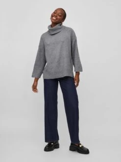 Vila Truien Trui Dames Grijs -Dameskleding Verkoop Winkel 6ca28011e63b234ea2ec5391cd486186
