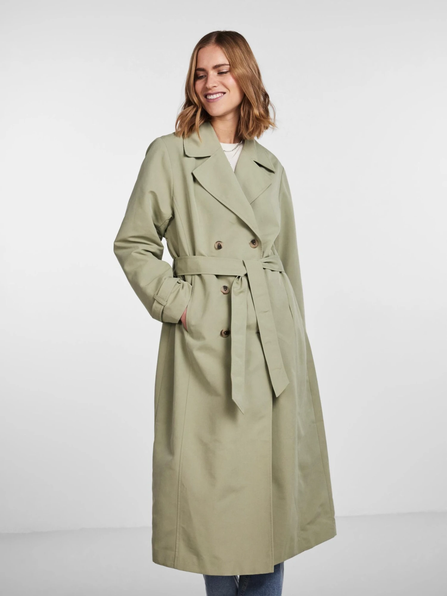 Pieces Trenchcoats Tussenmantel Taya Dames Grijs 4 Pieces Trenchcoats Tussenmantel Taya Dames Grijs - Afbeelding 2