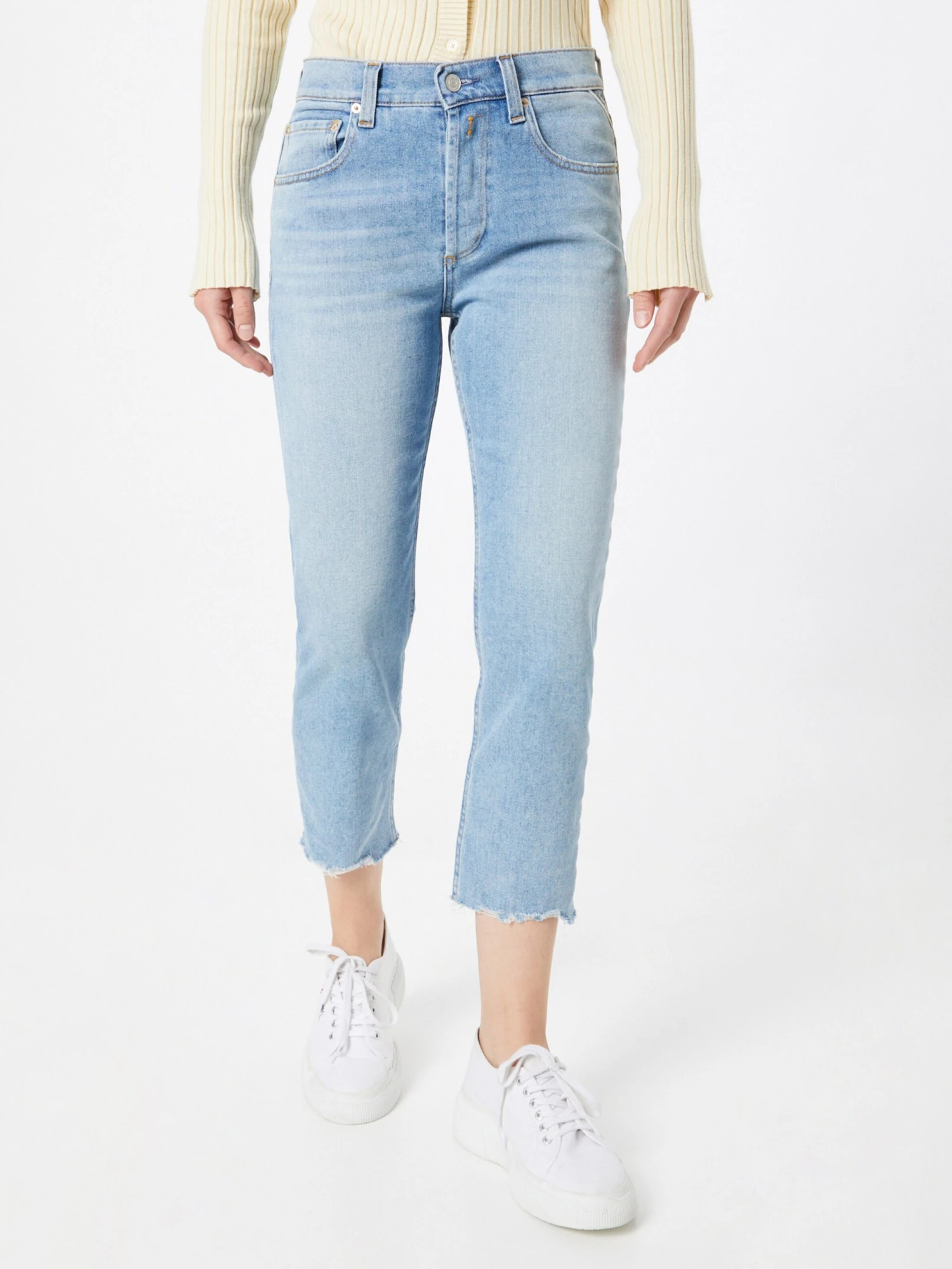 Replay Straight Regular Jeans Maijke Dames Blauw 4 Replay Straight Regular Jeans Maijke Dames Blauw - Afbeelding 2