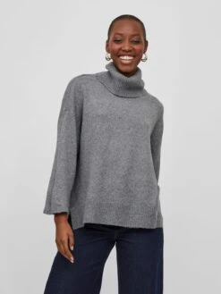 Vila Truien Trui Dames Grijs -Dameskleding Verkoop Winkel 71629c59bc7e786ebcc418a71513cf81