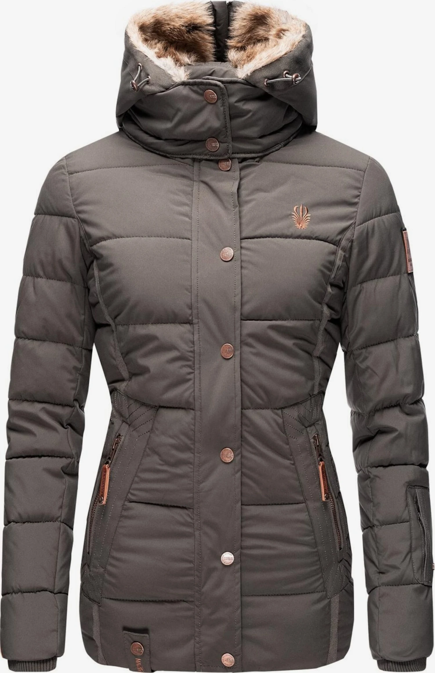 Marikoo Gewatteerde Jassen Winterjas Nekoo Dames Aardetinten 6 Marikoo Gewatteerde Jassen Winterjas Nekoo Dames Aardetinten - Afbeelding 4