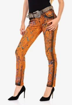 Cipo & Baxx Straight Regular Jeans Dames Oranje -Dameskleding Verkoop Winkel 75a658966b8bc51e3876371b6cdbe2d3