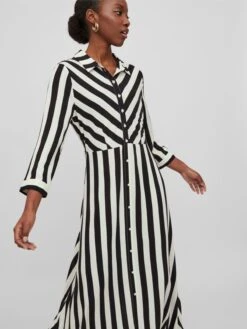 Vila Maxi Jurken Jurk Dames Zwart / Wit -Dameskleding Verkoop Winkel 76a45987701d66392a9b435a0fa450ee