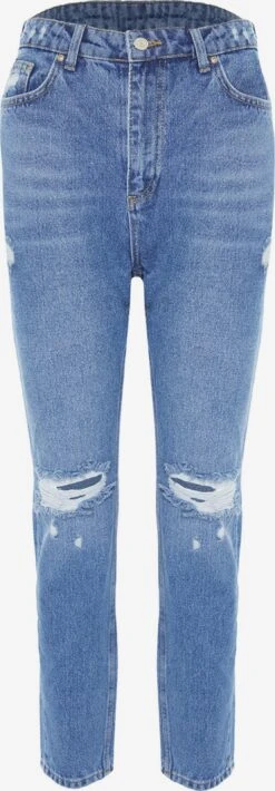 Trendyol Mom Jeans Tapered Jeans Dames Blauw