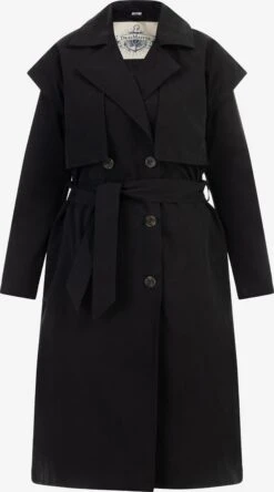 DreiMaster Vintage Trenchcoats Tussenmantel Dames Zwart