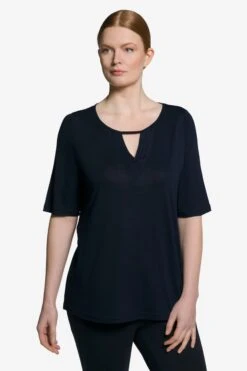 Ulla Popken T-shirts Shirt Dames Navy -Dameskleding Verkoop Winkel 8078adc7f3014b49169c45d980015f2f