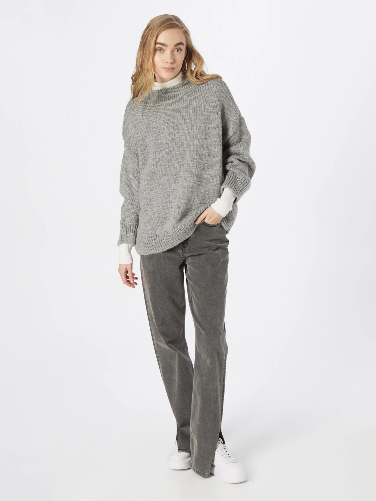 United Colors Of Benetton Fijngebreide Truien Trui Dames Grijs 7 United Colors Of Benetton Fijngebreide Truien Trui Dames Grijs - Afbeelding 5